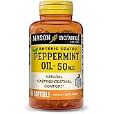 MASON NATURAL Peppermint Oil 50 mg Enteric Coated Supplement, 90 Day Supply of Gastrointestinal Support for Normally Functioning Bowel, Softgel Pills