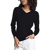 Bgklfeo Women's Long-Sleeve Pullover Lightweight Soft V-Neck Casual Sweater Top