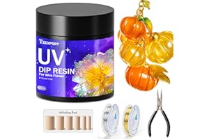 Teexpert UV Resin Dip for Wire Flowers Kit, 100g Crystal Clear UV Dip Resin with Pliers, 2Pcs 31FT Wires for Wire Shapes, Fast Cure Thick Glue for Jewelry Making, Holiday Surprise for DIY Art Crafts