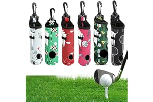renFIL 6 Pcs Golf Ball Tee Holder,Pouch Portable Golf Ball Carry Bag with Clip Sports Accessories Golf Gifts for Man Woman