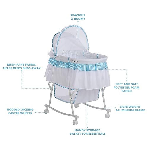 Dream On Me Lacy Portable in Bassinet Cradle – Lightweight