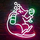 NOSUN Cat Beer Neon Sign Funny Bar Neon Signs for Wall Decor with Dimmable Cat Beer Led Sign Pink Animal Bar Light Up Signs for Bedroom Men Cave Home Birthday Party Home Decor