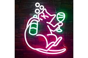 NOSUN Cat Beer Neon Sign Funny Bar Neon Signs for Wall Decor with Dimmable Cat Beer Led Sign Pink Animal Bar Light Up Signs for Bedroom Men Cave Home Birthday Party Home Decor
