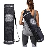 Yoga Mat Bag Full-Zipper Yoga Mat Carrier with Extra Wide Adjustable Strap 2 Multi-Functional Storage Cargo Pocket Stylish & Functional Yoga Bag Pilates Bag for Women & Men