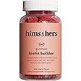 HIMS & HERS Biotin Builder Gummies - Biotin Gummies with Vitamins B12 and B6, Vitamin D, & Folic Acid - Hair, Skin and Nails Gummy Vitamin - No Artificial Sweeteners or Flavors - Wild Cherry, 60 ct