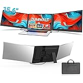 15.6" Laptop Screen Extender, 1080P FHD Triple Portable Monitor for Laptops, Ultra-Slim Travel Dual Monitor Fit for 13-17.3" Laptops, USB-C Plug&Play Extended Screen Compatible with Win/Mac/Android