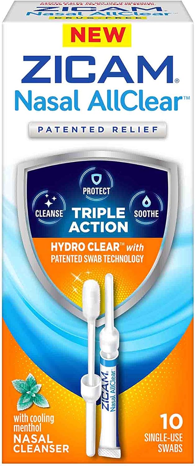 Zicam Nasal AllClear Triple Action Nasal Cleanser with Cooling Menthol, 10 Count: Health & Personal Care