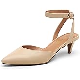 DREAM PAIRS Kitten Heels for Women Low Heel Dress Shoes Wedding Dress Closed Toe Pump Shoes Luna