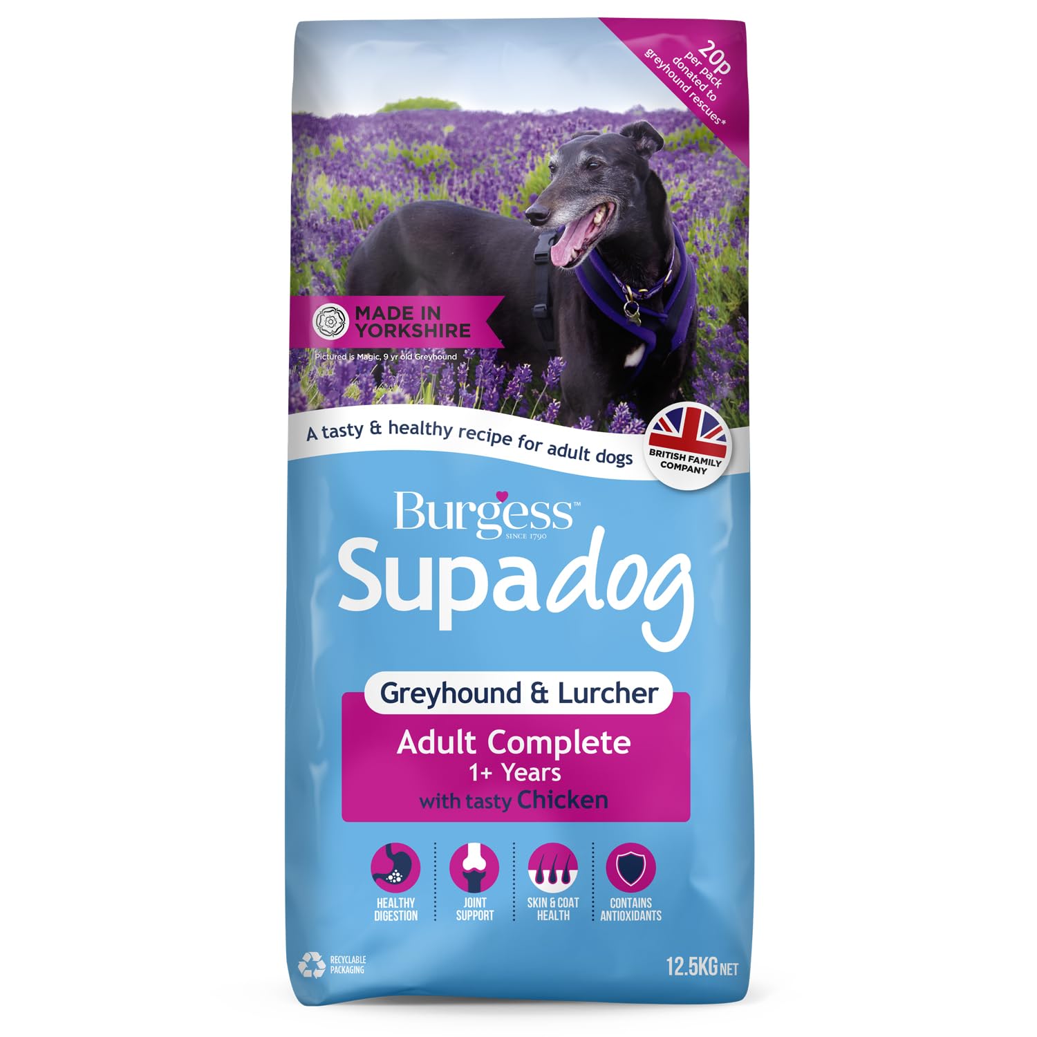 Burgess Supadog Greyhound & Lurcher dry dog food,12.5 kg (Pack of 1)