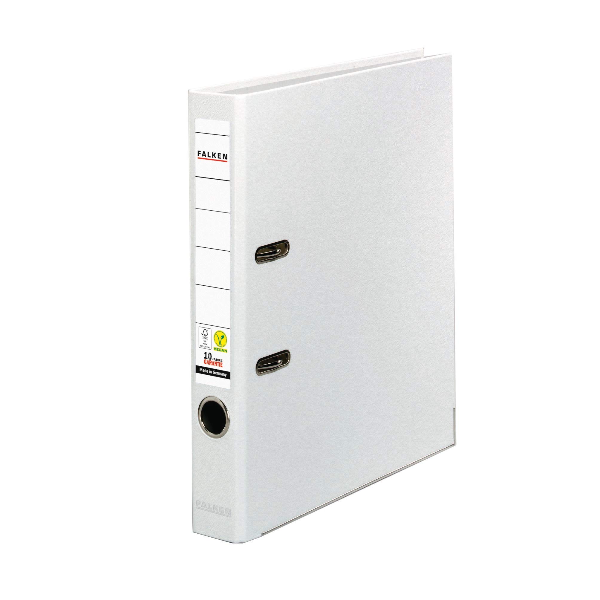 Original Falken PP-Color plastic files. Made in Germany. 5 cm narrow DIN A4 white ring binder vegan file folder letter folder office folder plastic folder slotted folder