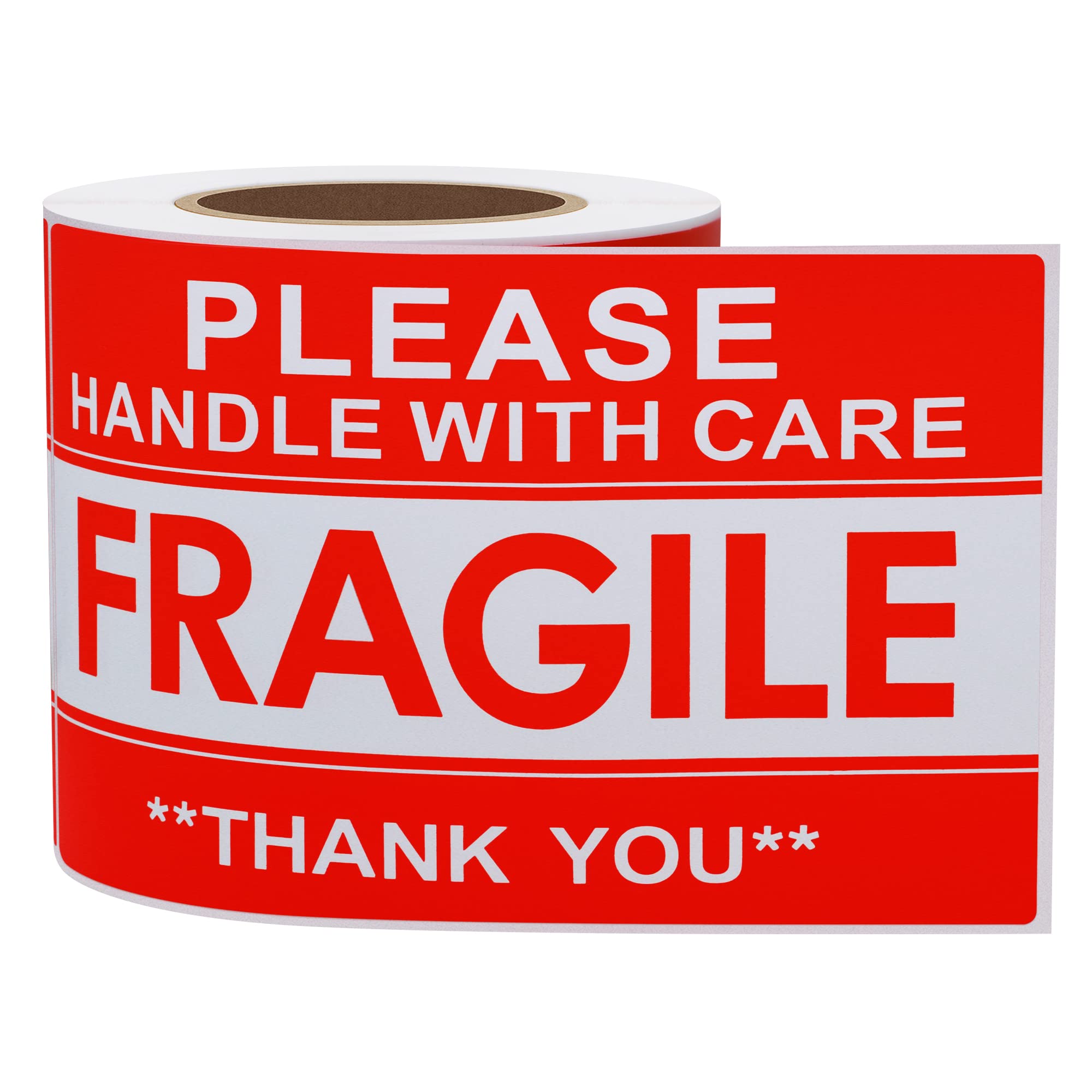 Hycodest Fragile Stickers 76x127mm 100 PCS Please Handle with Care Thank You Shipping Labels Warning Label