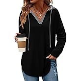Angerella Womens Fashion Hoodies Pullover Oversized Sweatshirt Long SLeeve Drawstring Hooded Fall Shirts Loose Fit
