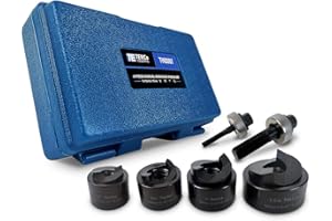 TEMCo TH0397 – Manual knockout Punch Driver Kit for ½ inch to 1-1/4” inch Electrical Conduit Hole sizes (1/2"- 1-1/4" conduit