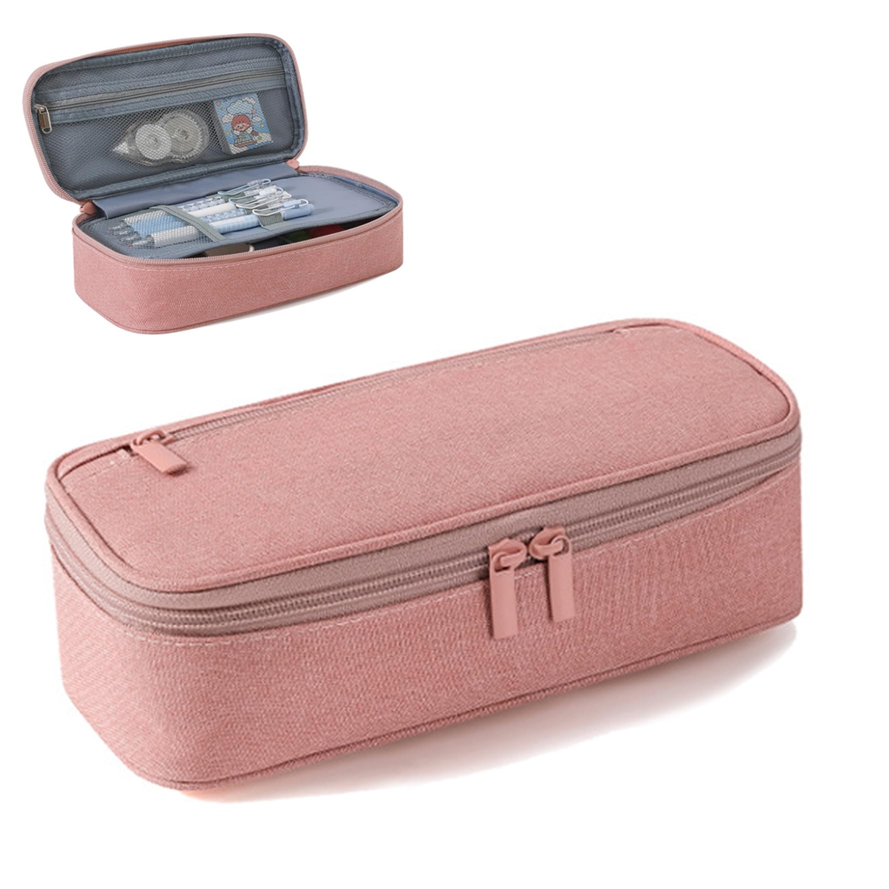 KANGSIT Large Pencil Case, Pencil Case for School Pencil Pouch Marker Pen Case Portable Stationery Pencil Bag for Office