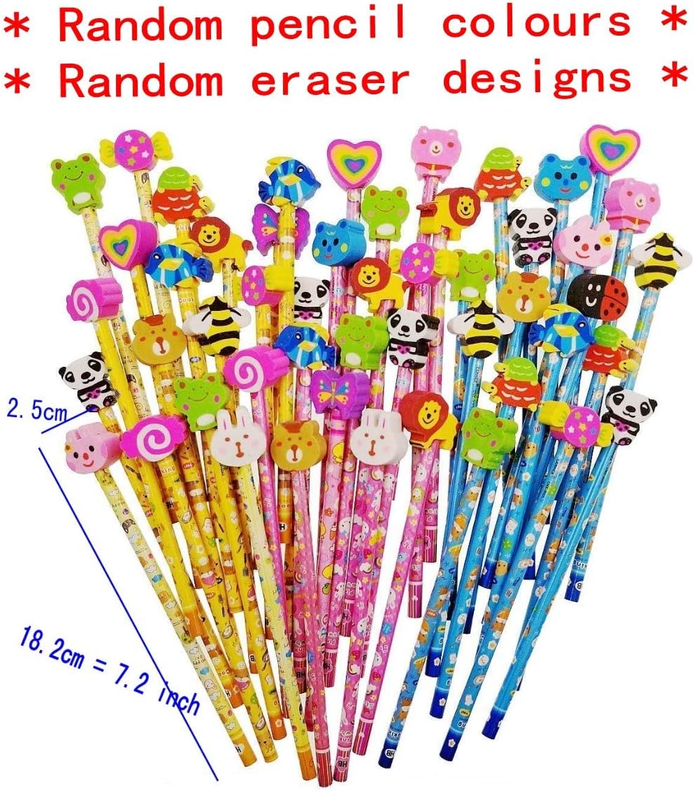 JZK 50x HB School Pencils - Set of Animal Design Pencils with Erasers, Perfect for School Supplies Children's Gifts or Party Favors - Image 4