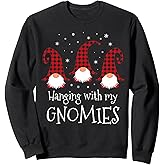 Hanging With My Gnomies Plaid Garden Christmas Gnome Sweatshirt
