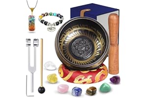 TATOODAA Tibetan Singing Bowl Set (16Pcs) - Pure Sound - 3.5 inch Brass Material - 100% Handmade - for Sound Healing, Chakra Balancing, Meditation, Mindfulness, Stress Relief Tools, Unique Spiritual Gifts