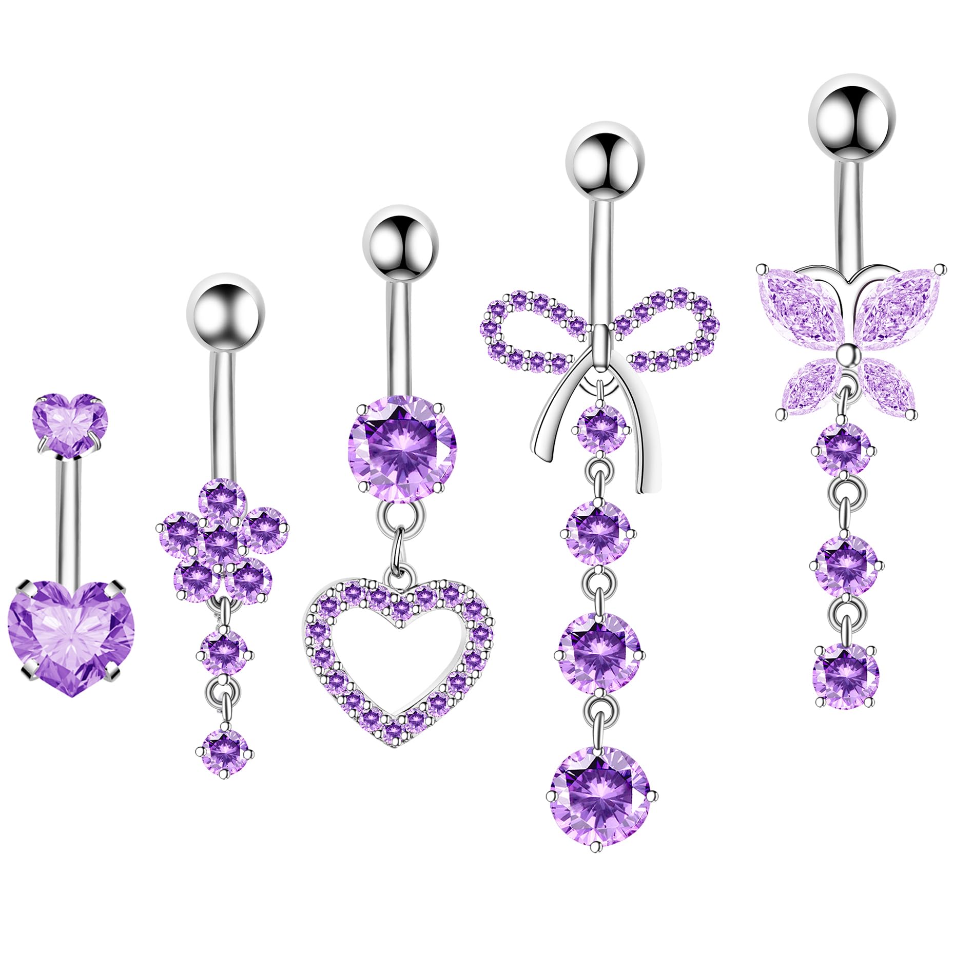 BSJ4U Belly Button Ring Dangle Navel Belly Piercing