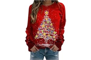 ZEFOTIM Christmas Sweatshirts For Women Long Sleeve Crewneck Funny Cute Xmas Reindeer Snowman Snowflake Tops ZL825
