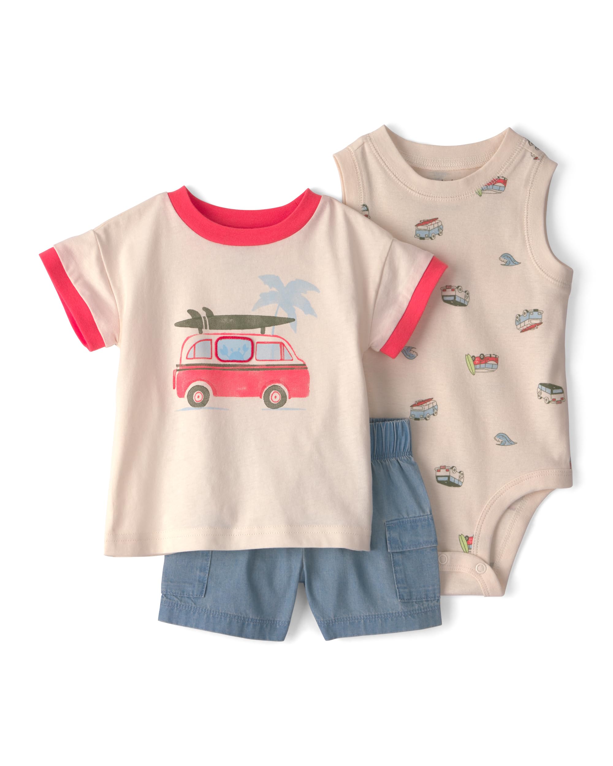 Carter’s Boy 3-Piece Short Set, Cream, NB