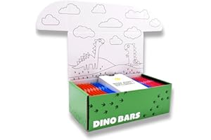 Dino Bars | Organic Fruit Bar for Kids | Organic Toddler Bars and Dinosaur Snacks | Fruit + Oats + Hemp Hearts with Edible Paper | Blueberry + Strawberry + Mango| Variety 18 Pack