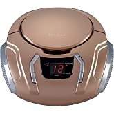 PROSCAN ELITE PORTABLE CD PLAYER BOOMBOX with AM/FM Radio + Built In Speakers + Aux Input to Phone/Headphones/Any Audio - CD Players for Home Using AC Adapter or C Batteries