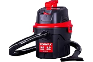ECOMAX Small Shop Vacuum Wet/Dry 3 Gallon, 3 Peak HP, Portable Wet Dry Vac, 3-in-1 Shop Vacuum with Blower Function, with Air Flow 80CFM, for Home, Car Detailing, Workshop, Jobsite, EM18910P-3