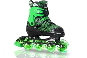 MammyGol Kids Inline Skates Boy or Girls Adjustable Skates with Illuminating Wheels Roller Skates for Beginners