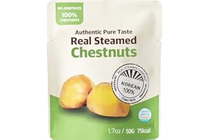 C&C Foodvill Real Chestnuts Peeled (Pack of 4) - 100% Korean Healthy Snack. Zero Additives., 1.7 Ounce (Pack of 4)