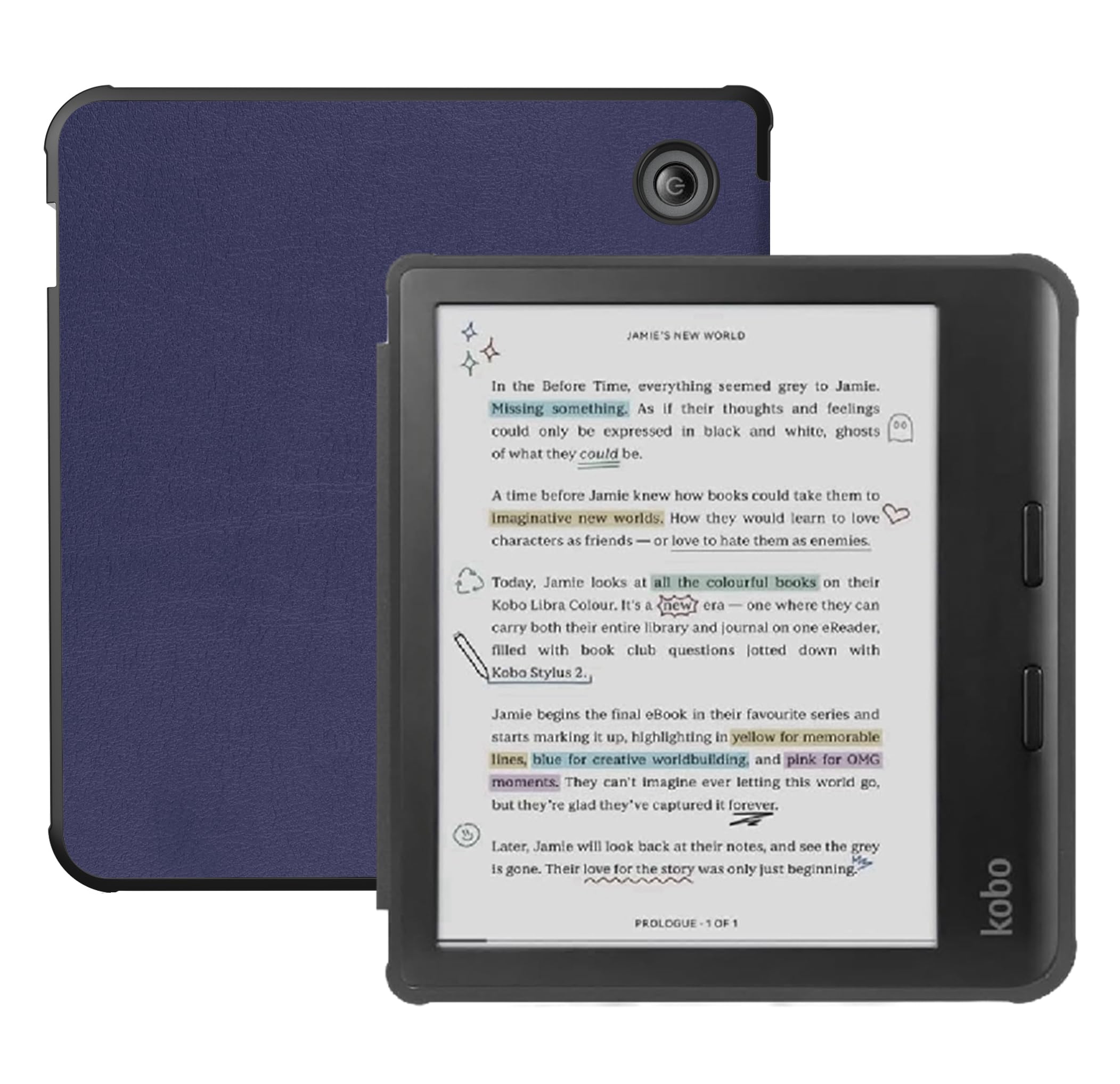 Stianiiie Case for 7" Kobo Libra Colour/Libra 2 eReader Premium PU Leather Cover
