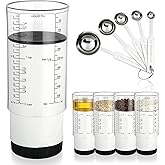 Ferrochef 6 Pcs Adjustable Measuring Cup Set Include 2 Cup Measuring Cups 5 Pcs Measuring Spoons for Liquid Dry Semi-solid In