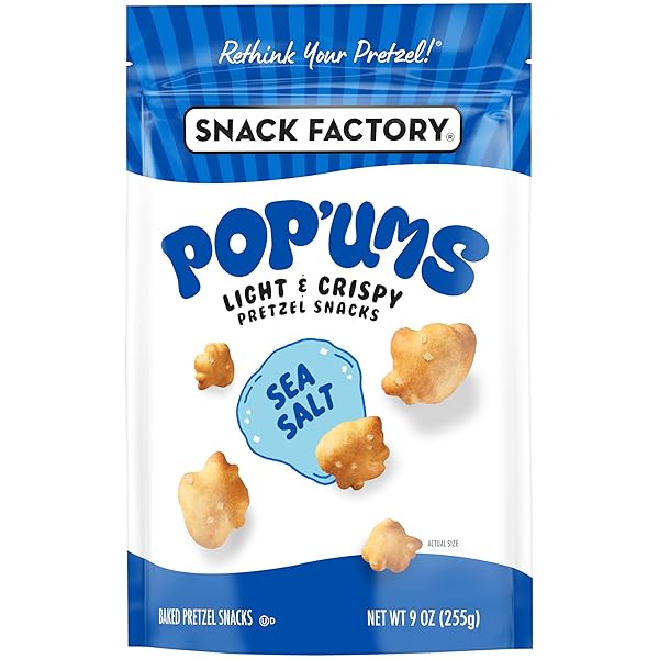 SNACK FACTORY POP’UMS SEA SALT PRETZEL SNACKS, 9 OZ BAG