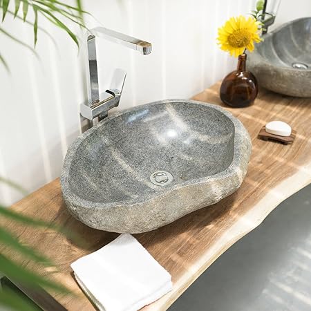 Boulder Wash Basin 60 Cm Large River Pebbles Natural Stone Natural