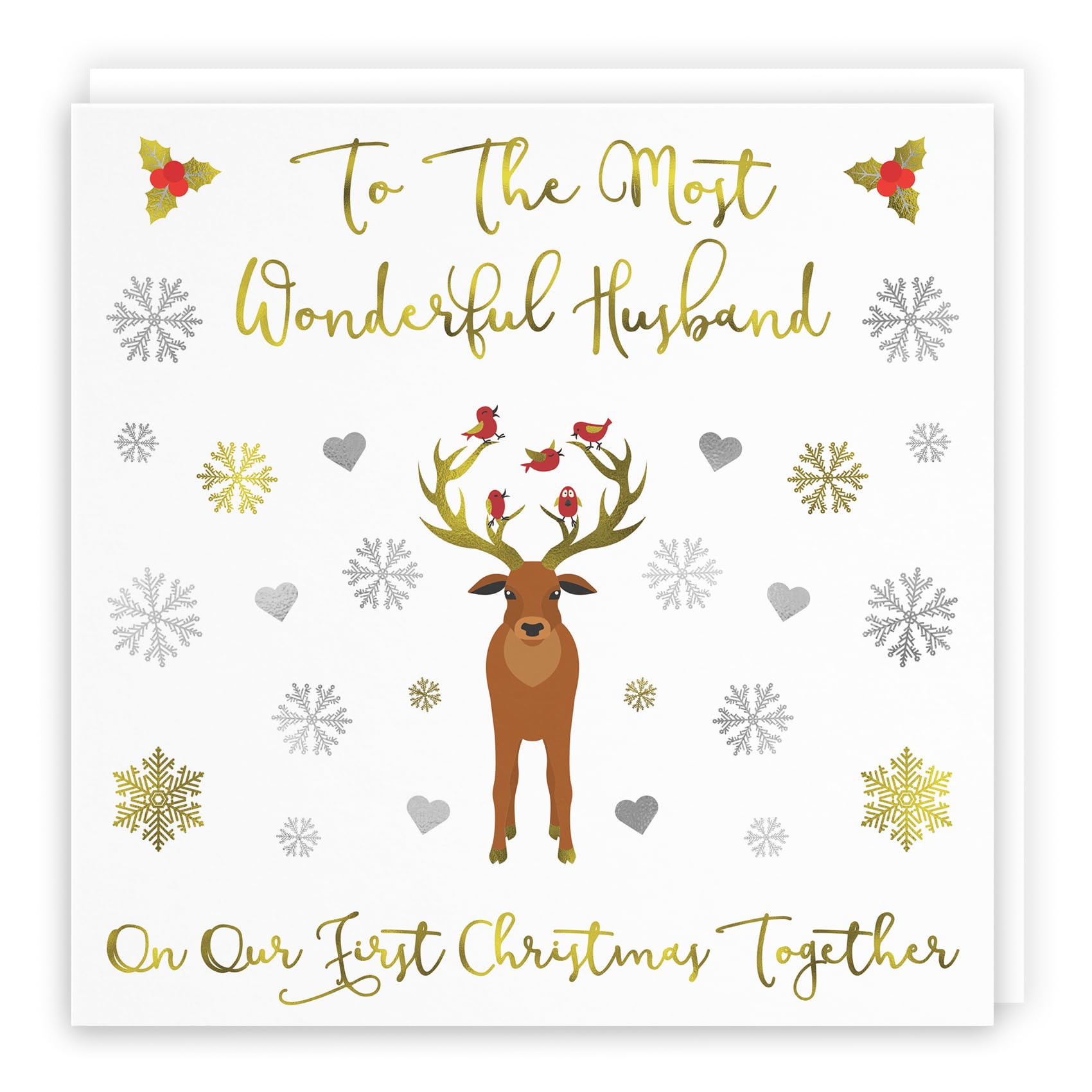 Hunts England - Husband First Christmas Together Card - To The Most Wonderful Husband - On Our First Christmas Together - Xmas Card - 1st Christmas Together - Milano Collection