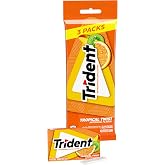 Trident Tropical Sugar-Free Gum, 3 Packs of 14 Pieces (42 Total Pieces) | Chewing Gum with Xylitol, Perfect for Long Lasting Fresh Breath at School, Work &amp; Travel