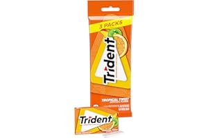 Trident Tropical Twist Sugar-Free Chewing Gum, 3 Packs of 14 Pieces (42 Total Pieces)