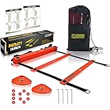 POWER GUIDANCE Agility Ladder (20 Feet) for Speed & Agility Trainning - with 12 Heavy Duty Plastic Rungs, 4 Pegs, Carry Bag & 10 Sports Cones