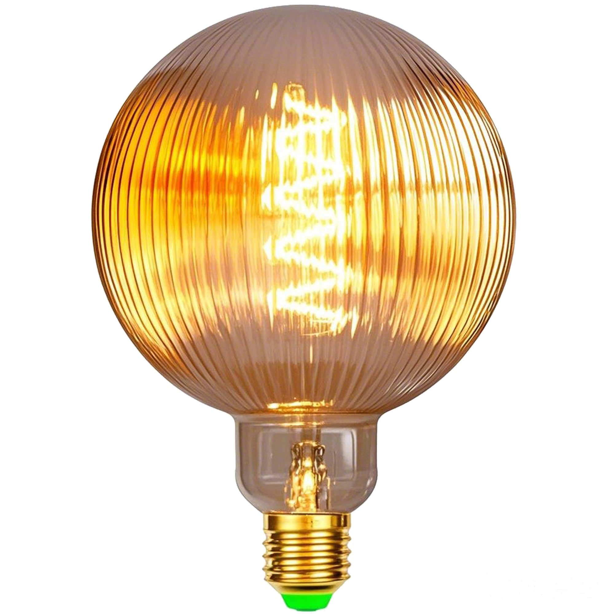 Tianfan Edison LED Light Bulb G125 Big Globe Ribbed Glass 4W Dimmable E27 Fitting 2000 Kelvin Warm Specialty Decorative