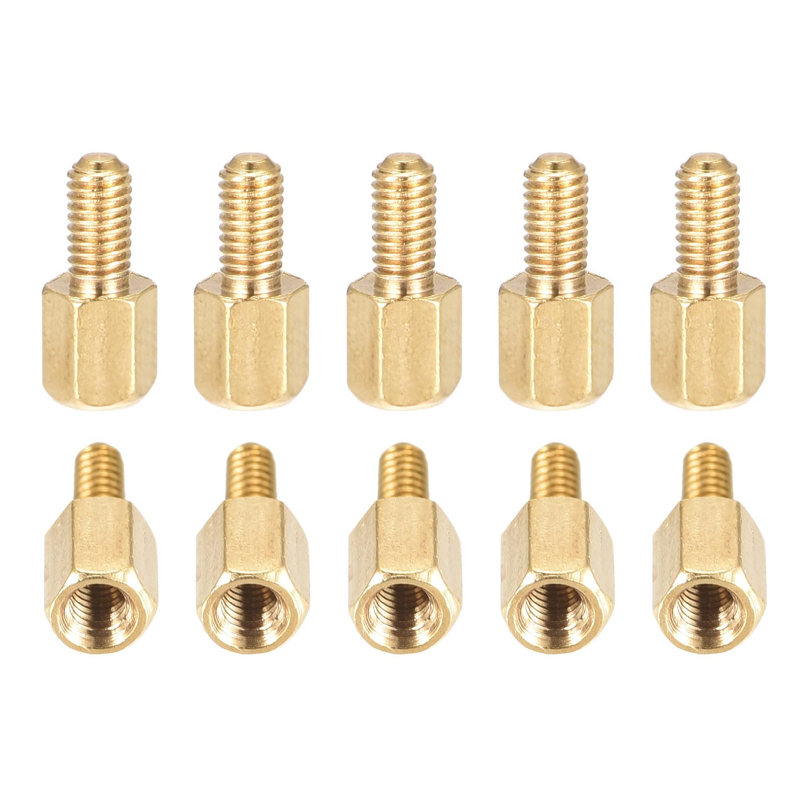 DTGN M3x5x4mm(DxHLxML) - Brass Hex Standoff - 200Pack- Good for Electronic Machine - Male to Female Spacer Screw Nuts