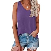 Micticsi Womens V Neck Tank Top Sleeveless Loose Fit Flowy Shirts Summer Outfit Clothes