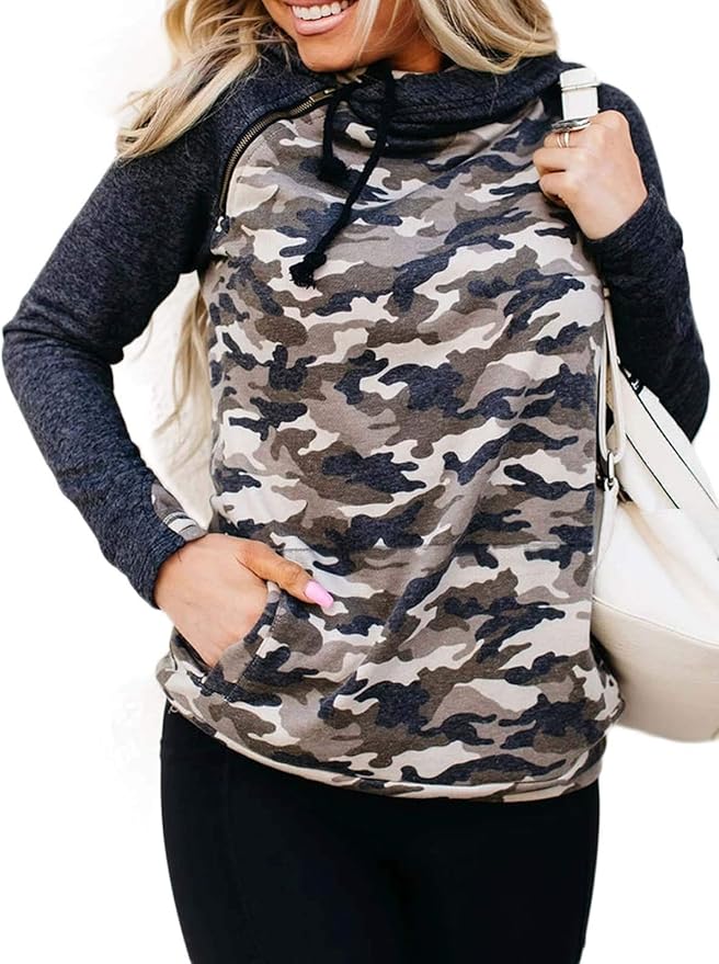quarter zip camo pullover
