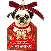 Pug Christmas Ornament 2025, Pug Dog Ornaments for Christmas Tree, Unique Pug Christmas Ornaments 2025 Gifts for Dog Lover, Pug Christmas Ornament and Holiday Decor Gift