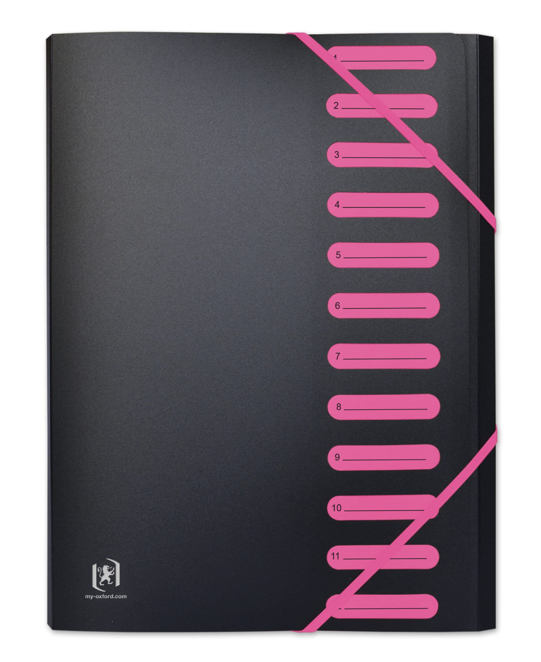 OXFORD Expanding Expanding File 12 Pockets A4 Cover Polypropylene Two Tone Black/Pink