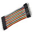 40pcs 10 cm (4 inch) Male to Male Multicolored Dupont Wire Breadboard Jumper Ribbon Cables Kit Compatible with Arduino Projec