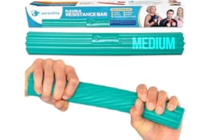 Serenilite Flexible Resistance Bar, Grip Strength Trainer, Resistance Band, Forearm Exerciser Workout, Flexible Bar for Tennis Elbow, Golfers Elbow, Physical Therapy, Pain Relief, Tendonitis, Recovery