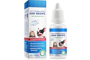 bnHUlMXw Ear Infection Treatment Drops for Dogs and Cats,with 1% Hydrocortisone Soothing Dog Yeast Infection, Itchy Ear Relief-Treats Ear Infections for Dogs & Cats - 2 fl oz
