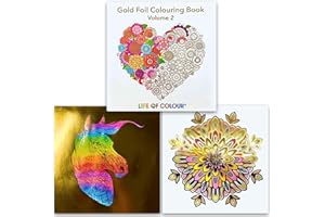 Life of Colour Gold Foil Mandala Coloring Book for Adults – Volume 2, 24 Gold Foil Designs, Premium Mandala Coloring Book for Women, Teens and Relaxation, Mixed Media Paper