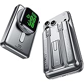 REWONDER Magnetic Portable Charger, 10000mAh PD 20W Portable Charger Power Bank with Built-in 2 Cables, Travel Essential Magsafe Battery Pack for iPhone 17/16/15/14/13/12 & Apple Watch Ultra/11/10/9