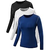NELEUS Women's 3 Pack Athletic Compression Long Sleeve T Shirt Dry Fit