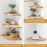 Gieanoo 9 Inch Solid Oak Corner Shelf Wall Mount Floating Shelf view 2